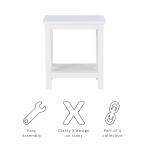 Antique White X Side Frame Accent Table