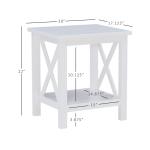 Antique White X Side Frame Accent Table