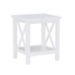 Antique White X Side Frame Accent Table