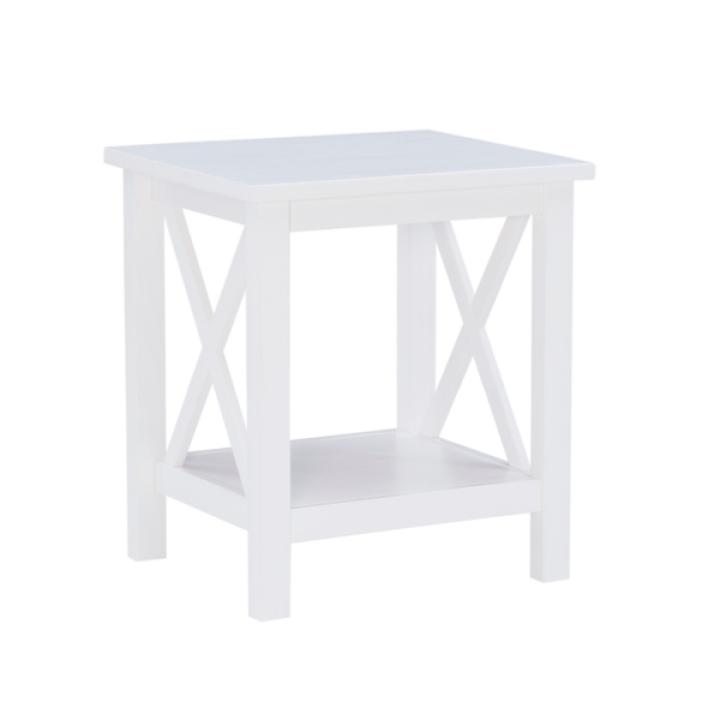 Antique White X Side Frame Accent Table