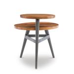Industrial Two-Tiered Gunmetal Accent Table