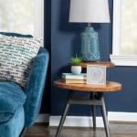 Industrial Two-Tiered Gunmetal Accent Table