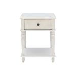 Rustic White Turned Legs Accent Table