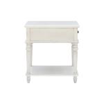 Rustic White Turned Legs Accent Table