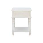 Rustic White Turned Legs Accent Table