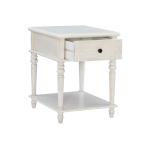 Rustic White Turned Legs Accent Table