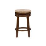Woven Seagrass Walnut Wood Swivel Counter Stool