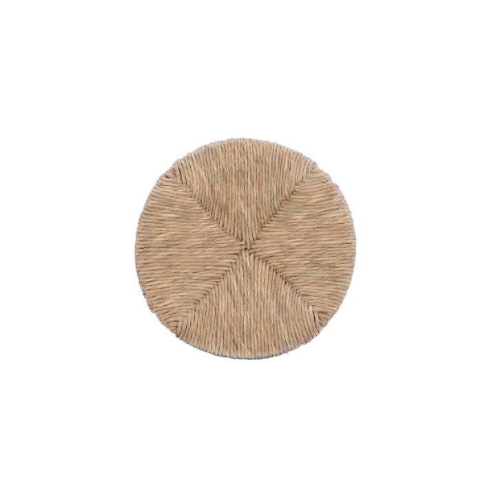 Woven Seagrass Walnut Wood Swivel Counter Stool