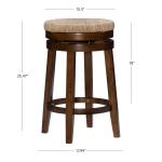 Woven Seagrass Walnut Wood Swivel Counter Stool