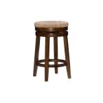 Woven Seagrass Walnut Wood Swivel Counter Stool