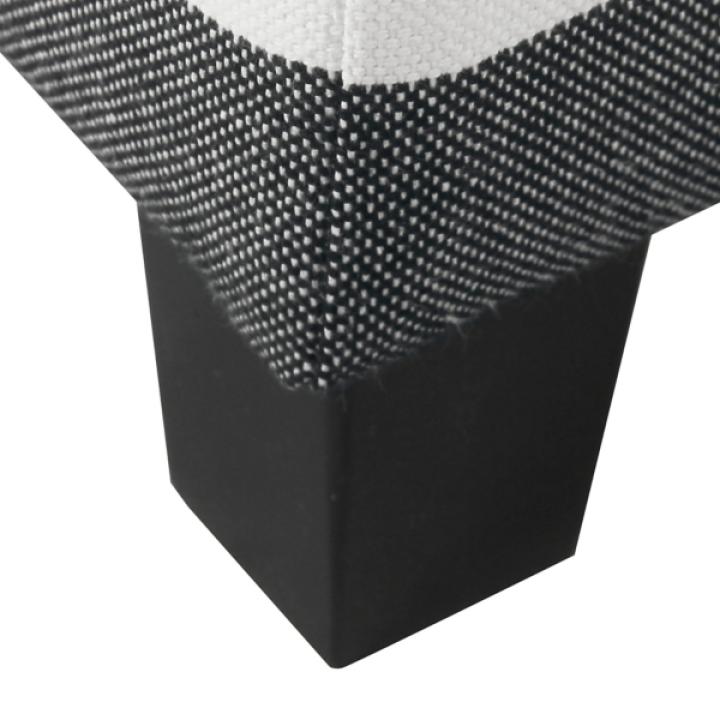 Cream Buffalo Plaid Upholstered Storage Ottoman