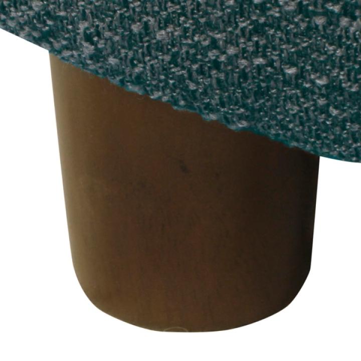 Navy Upholstered Round Storage Ottoman