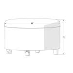 Navy Upholstered Round Storage Ottoman