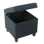 Navy Tufted Upholstered Storage Ottoman