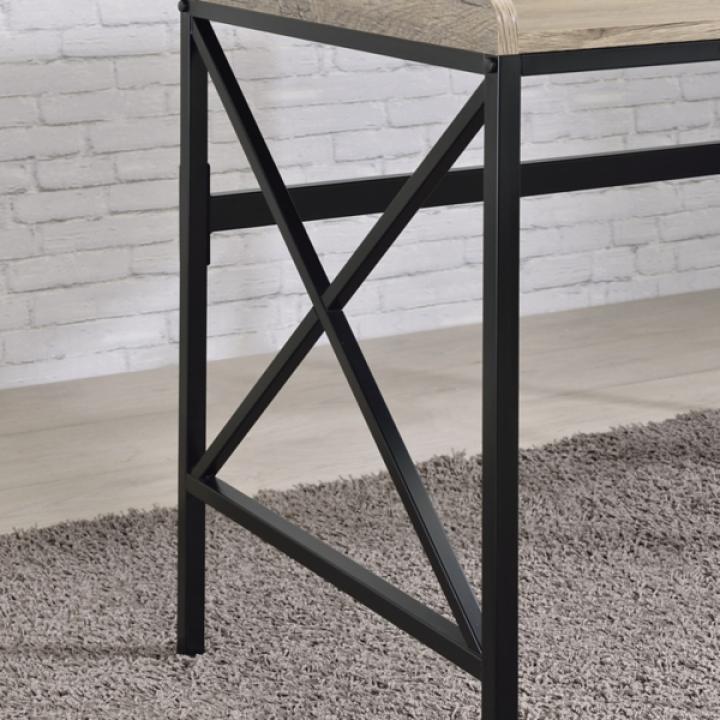 Gray Finish X Frame Wooden Hinged Top Desk