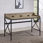 Gray Finish X Frame Wooden Hinged Top Desk