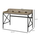 Gray Finish X Frame Wooden Hinged Top Desk