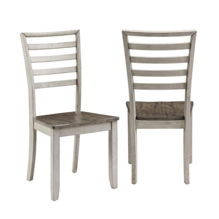 Smoked Honey and Alabaster Dining Chairs, Set of 2