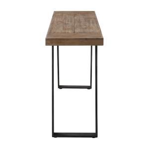 Weathered Oak and Metal Console Table