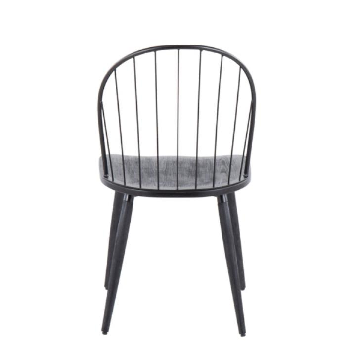 Black Spindle High Back Dining Chairs, Set of 2
