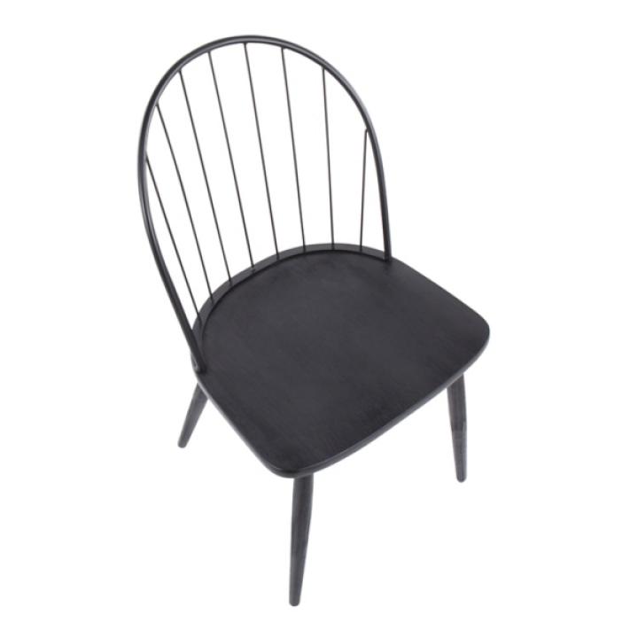 Black Spindle High Back Dining Chairs, Set of 2