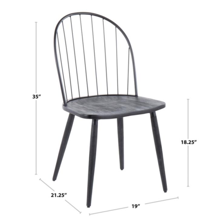 Black Spindle High Back Dining Chairs, Set of 2