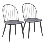 Black Spindle High Back Dining Chairs, Set of 2