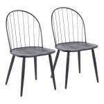 Black Spindle High Back Dining Chairs, Set of 2