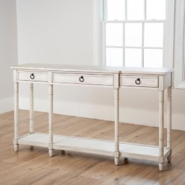 Casey Cream 3-Drawer Console Table