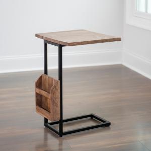 Mango Wood and Iron Extendable C-Table