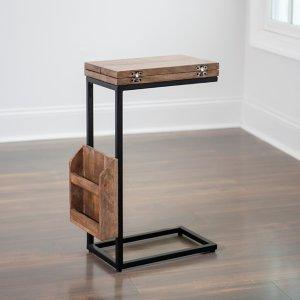 Mango Wood and Iron Extendable C-Table