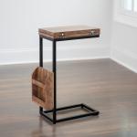 Mango Wood and Iron Extendable C-Table