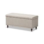 Beige Tufted Upholstery Storage Ottoman