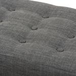 Dark Gray Tufted Walnut Wood Bench