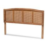 Ash Walnut Woven Rattan Queen Headboard