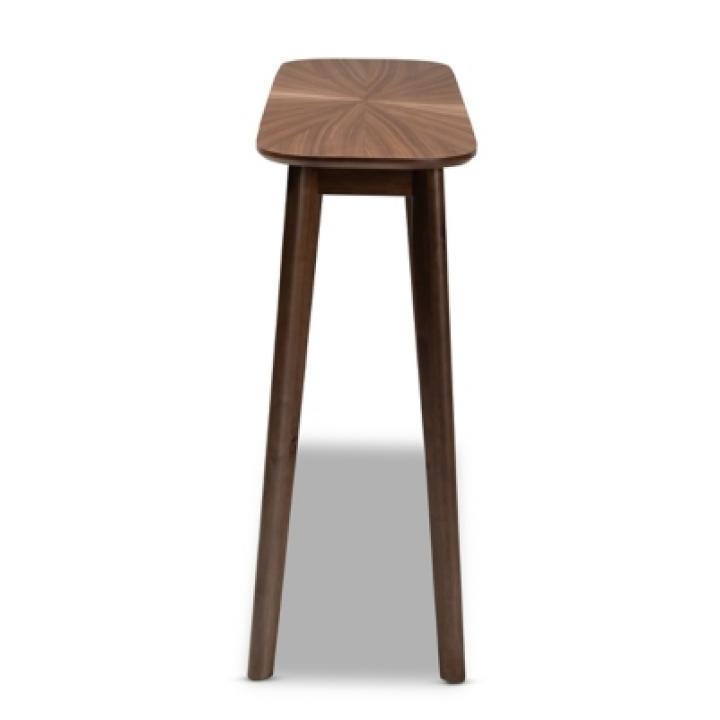 Walnut Brown Wood Frame Splayed Legs Console
