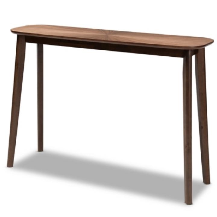 Walnut Brown Wood Frame Splayed Legs Console
