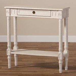 Arielle Whitewash Farmhouse Console Table