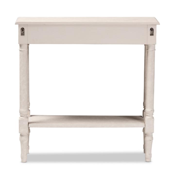 Arielle Whitewash Farmhouse Console Table