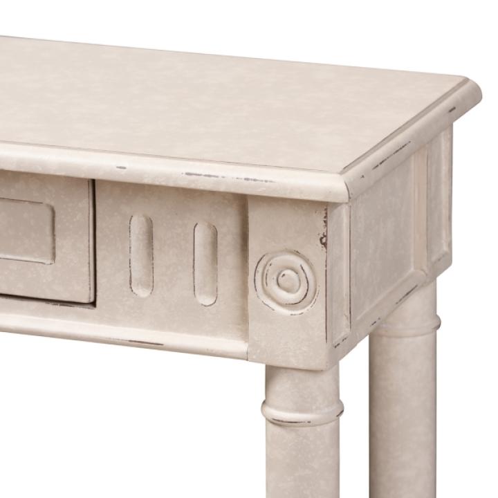 Arielle Whitewash Farmhouse Console Table
