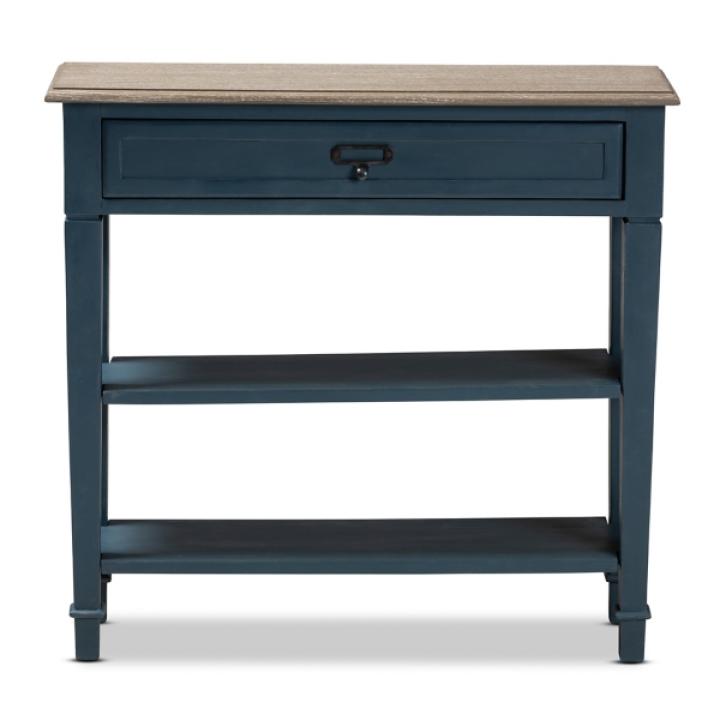 Daphne Blue Bayur Wood Two-Shelf Console Table