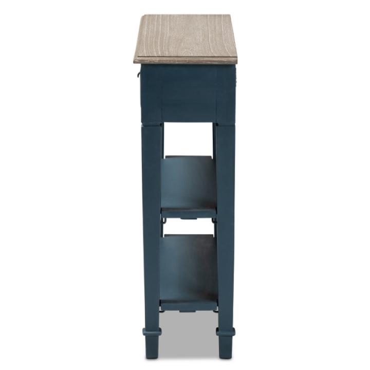 Daphne Blue Bayur Wood Two-Shelf Console Table