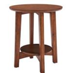 Warm Chestnut Wood Round Accent Table