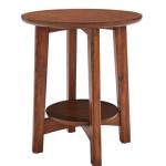 Warm Chestnut Wood Round Accent Table