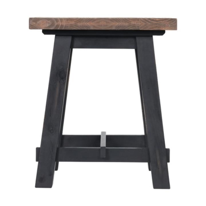 Natural Wood Sawhorse Accent Table