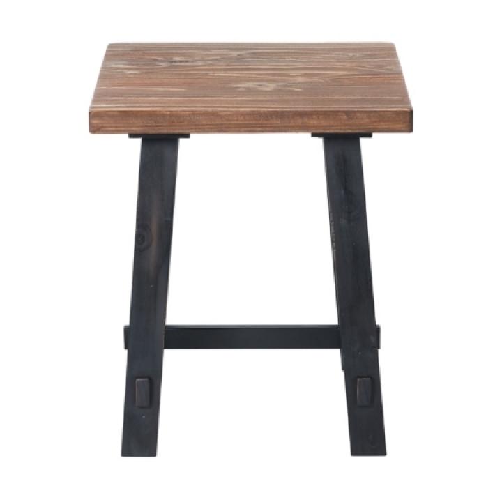 Natural Wood Sawhorse Accent Table