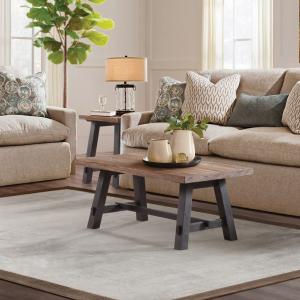 Natural Wood Sawhorse Coffee Table, 42x24 in.