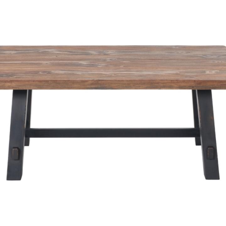 Natural Wood Sawhorse Coffee Table, 42x24 in.