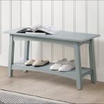 Dove Gray Rustic Farmhouse Wood Bench