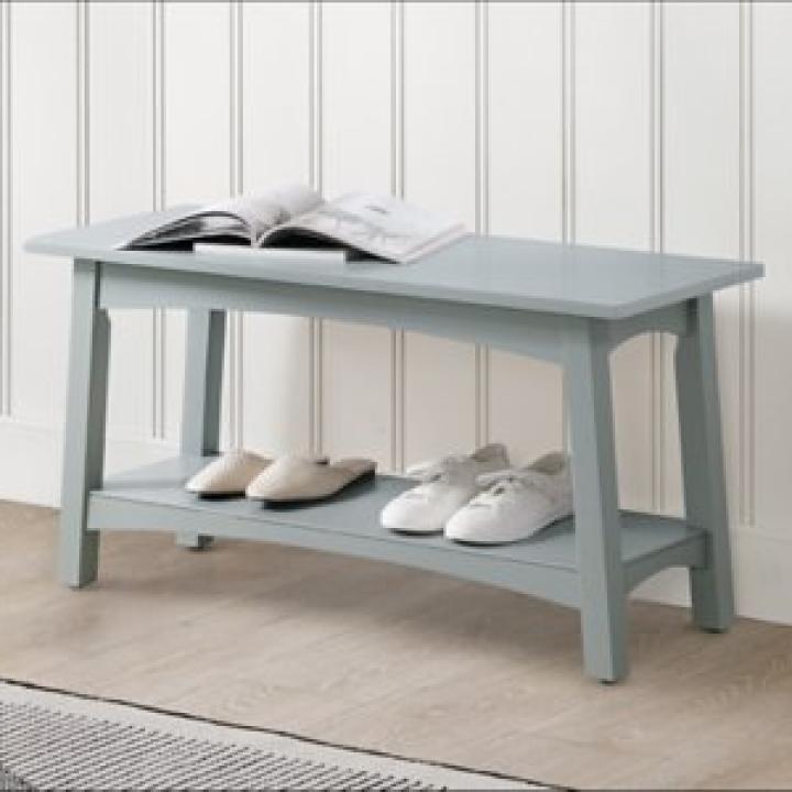 Dove Gray Rustic Farmhouse Wood Bench